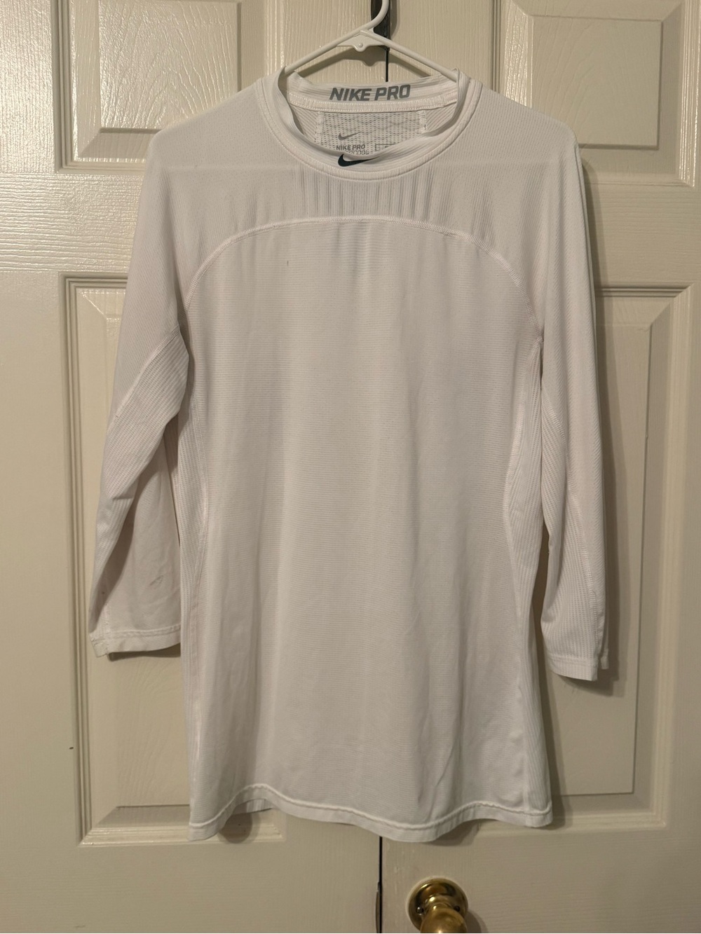 Nike White Long Sleeve Performance Top